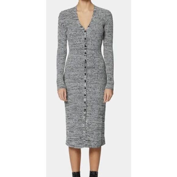 Baum und Pfergarten Cabriola Button-Up Sweater Dress in Black White Moulin NWT S - Picture 4 of 11